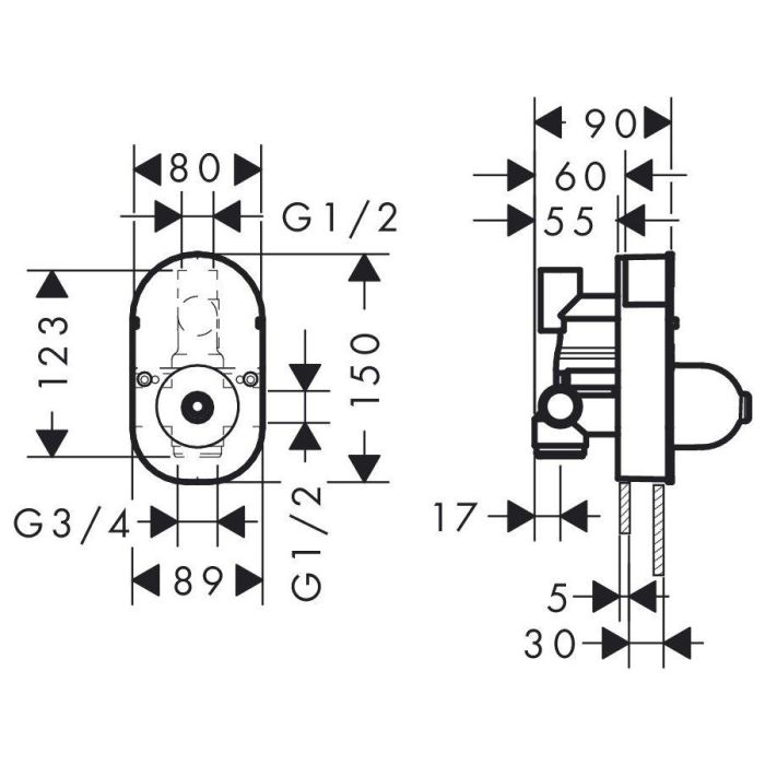 LOGIS змішувач для ванни, хром