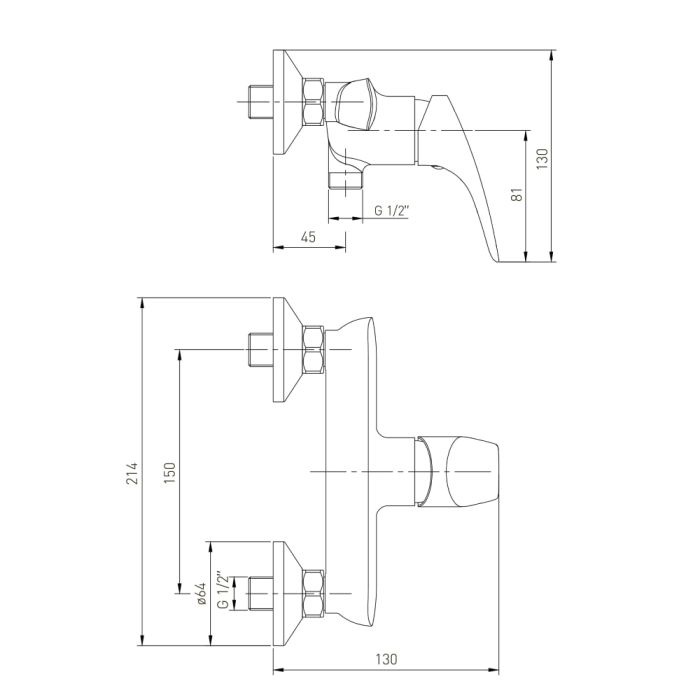 ORLANDO смеситель для душа, хром, 35 мм