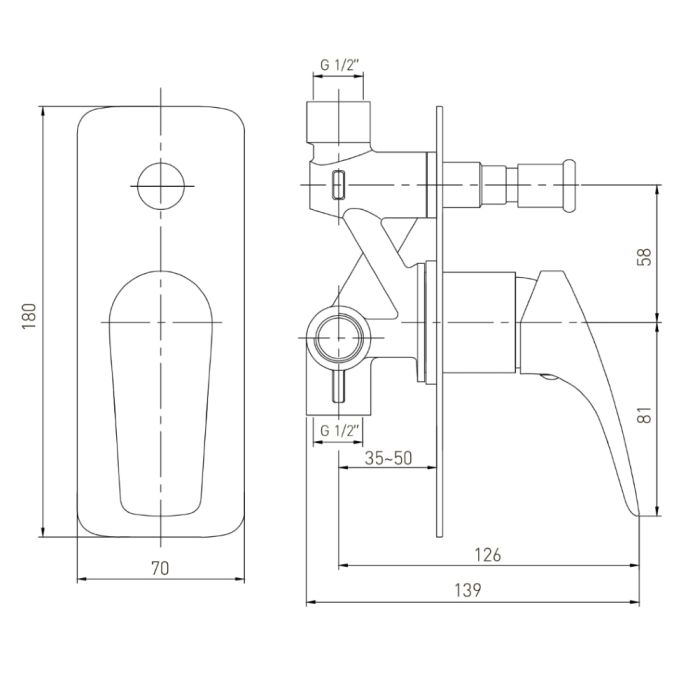 ORLANDO змішувач прихованого монтажу для ванни