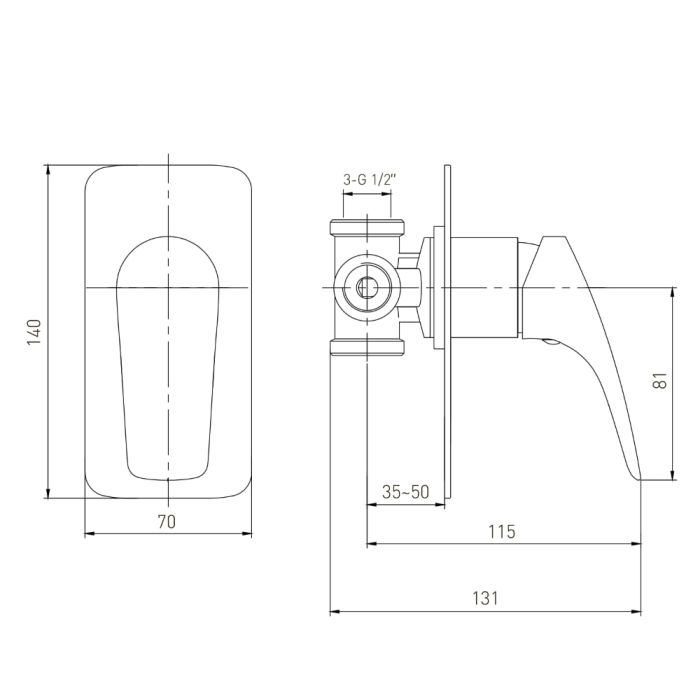 ORLANDO змішувач прихованого монтажу для душу