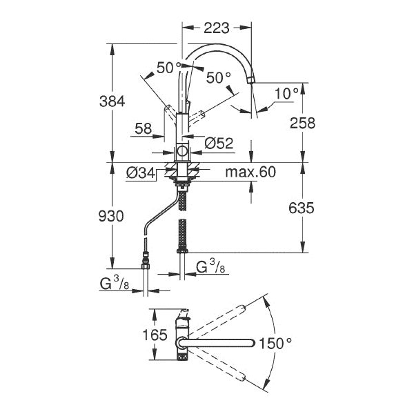 BLUE Pure Eurosmart смеситель однорычажный для мойки с функцией очистки водопроводной воды