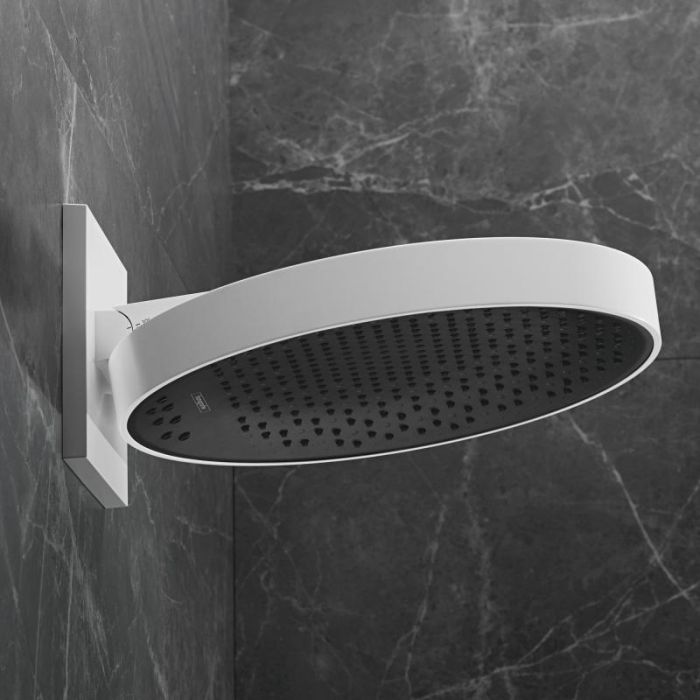 Верхній душ Hansgrohe RAINFINITY 360 3jet із настінним з'єднувачем, білий матовий