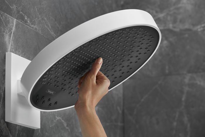 Верхній душ Hansgrohe RAINFINITY 360 3jet із настінним з'єднувачем, білий матовий