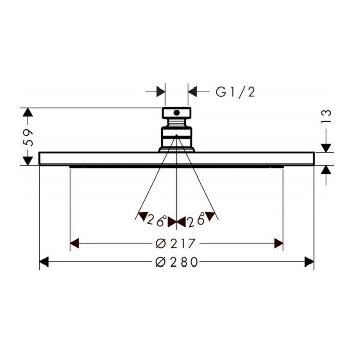 Верхній душ Hansgrohe CROMA 280, чорний матовий