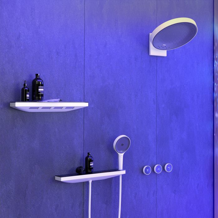 Верхній душ Hansgrohe RAINFINITY 250 3jet із настінним з'єднувачем, білий матовий