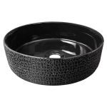 Умывальник круглый Volle 36*36*12см накладной, черный