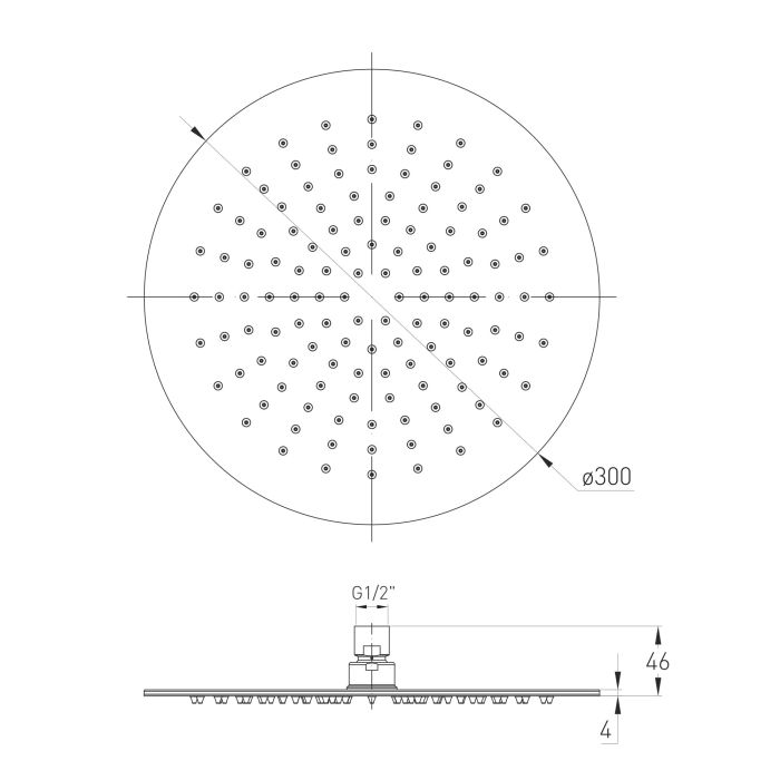 Верхній душ Volle CASCADA R90 250*4мм, SS, чорний матовий