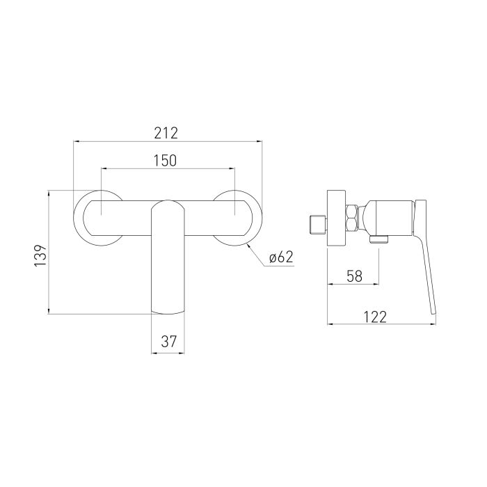 SOLO смеситель для душа, 26мм, cepillado n?quel