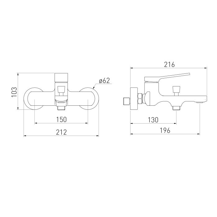 SOLO змішувач для ванни, 30мм, cepillado bronce