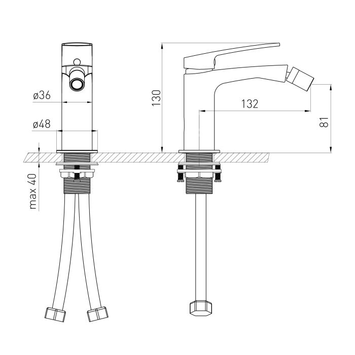 CANTE смеситель для биде, 26мм, de la noche