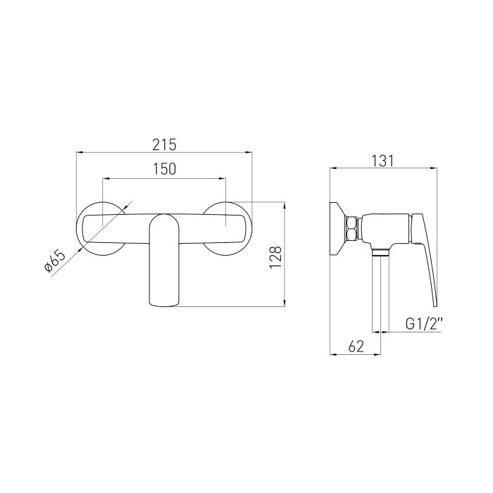 CANTE змішувач для душу, 26мм, pistola gris