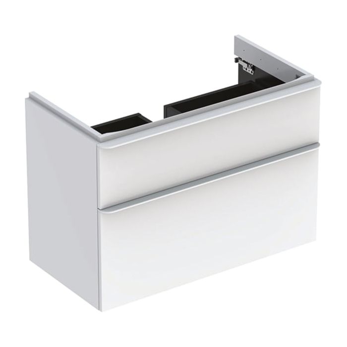 Тумба Geberit SMYLE Square 88,4*61,7*47см, под умывальник, с 2-мя ящичками, белый глянец