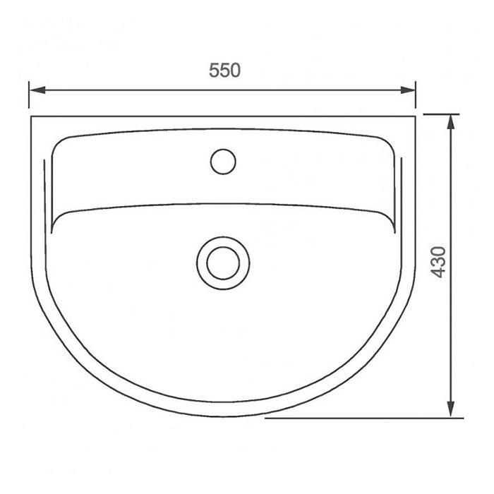 Умивальник Kolo STATUS 55см, з переливом, з отвором