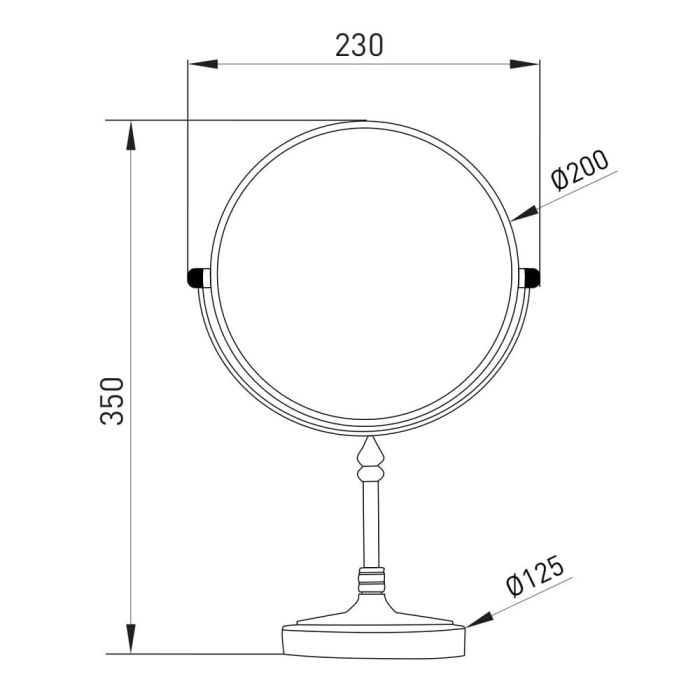 Дзеркало кругле Volle, настільне, de la noche
