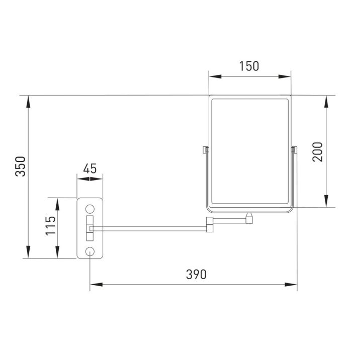 Дзеркало прямокутне Volle, підвісне, de la noche