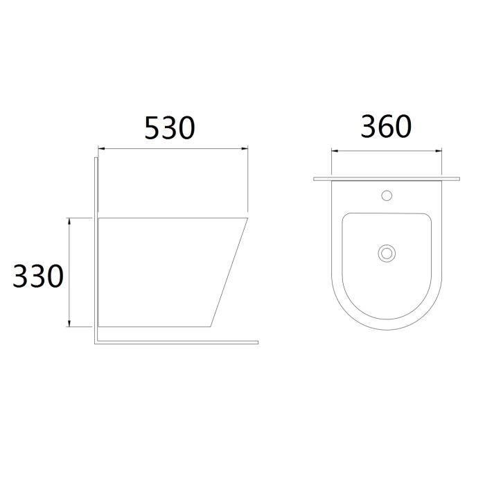 Біде підвісне Imprese JESS 53*36*33, темно-сіре матове