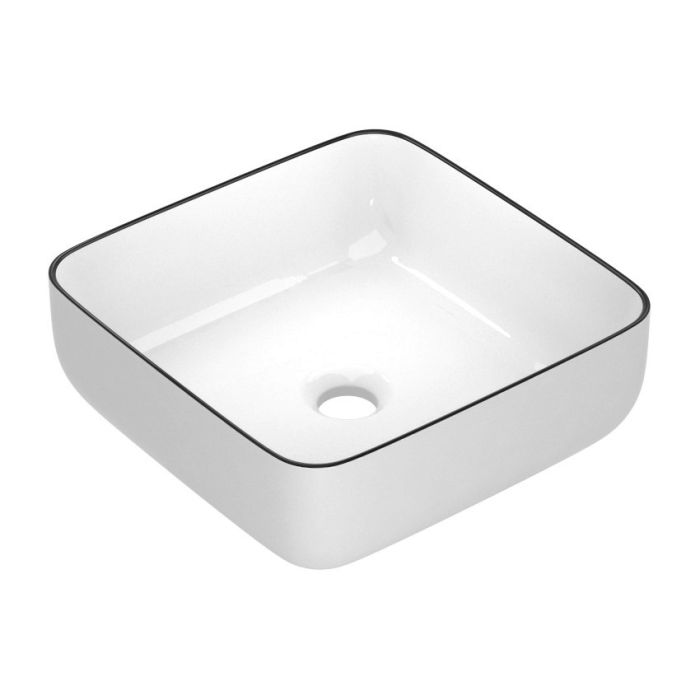 Умивальник накладний Imprese BLACK EDGE 38,5*38,5*13,5 квадратный