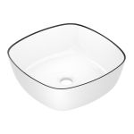 Умывальник накладной Imprese BLACK EDGE 41,5*41,5*14,5 белый глянец