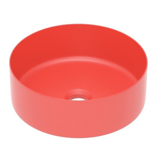 Умывальник накладной 35,8*35,8*13,7 круглый, красный матовый