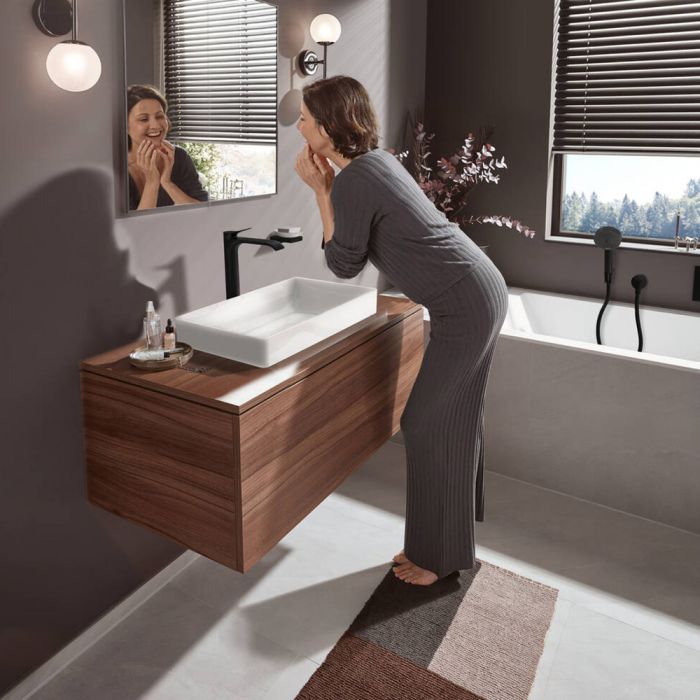 Змішувач для умивальника Hansgrohe VIVENIS 25, чорний мат