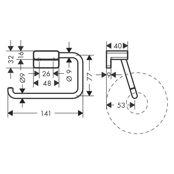 Тримач туалетного паперу Hansgrohe ADDSTORIS, чорний мат