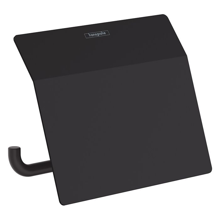 Тримач туалетного паперу Hansgrohe ADDSTORIS із кришкою, чорний мат