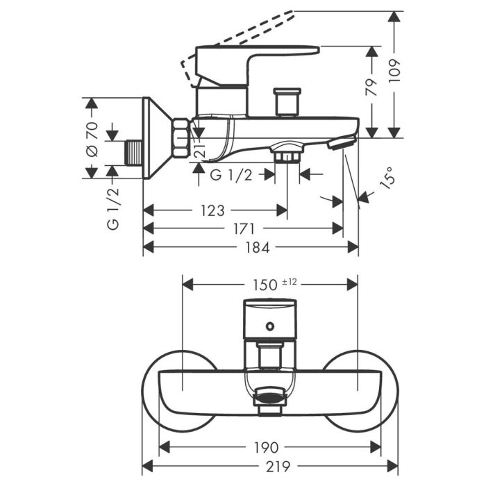 VERNIS BLEND змішувач для ванни