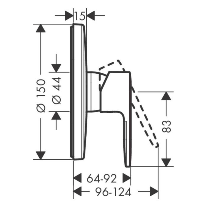 VERNIS BLEND змішувач для душу СМ, колір чорний матовий