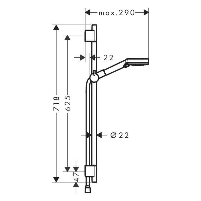 Душовий набір Hansgrohe VERNIS BLEND Vario, чорний матовий
