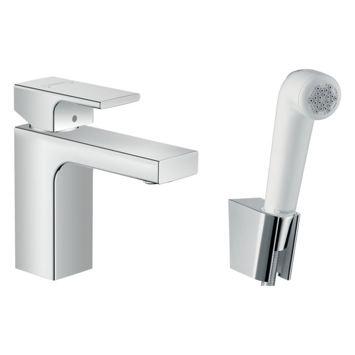 Смеситель для умывальника Hansgrohe VERNIS SHAPE, 100 с гигиенической белой лейкой