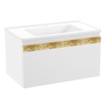 Комплект мебели Volle CLASSIC NEO 80см, blanco: тумба подвесная, 1 ящик + умывальник мебельный