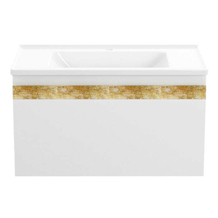 Комплект мебели Volle CLASSIC NEO 80см, blanco: тумба подвесная, 1 ящик + умывальник мебельный