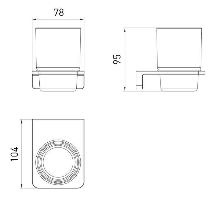 Склянка Volle SOLO, cepillado níquel