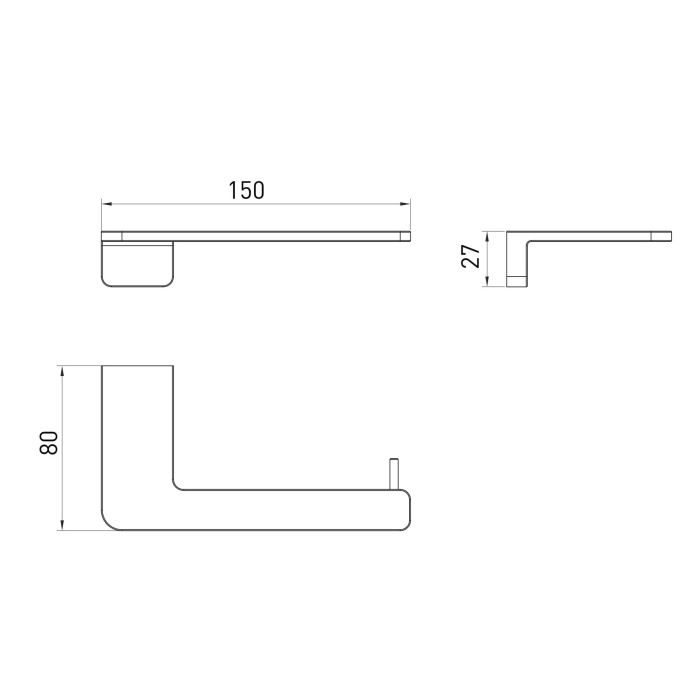 Тримач туалетного паперу Volle SOLO , cepillado níquel