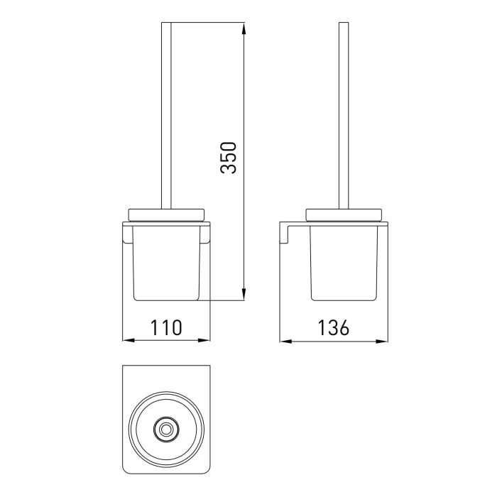 Щетка для унитазаVolle SOLO, cepillado níquel