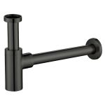 Сифон для умивальника Volle з циліндричною колбою, латунь, 1 1/4", патрубок Ø32 мм, pistola gris