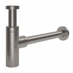 Сифон для умивальника Volle з циліндричною колбою, латунь, 1 1/4", патрубок Ø32 мм, cepillado níquel