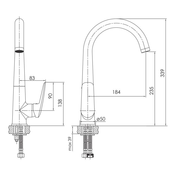 Змішувач для кухні Imprese PRAHA NEW, хром