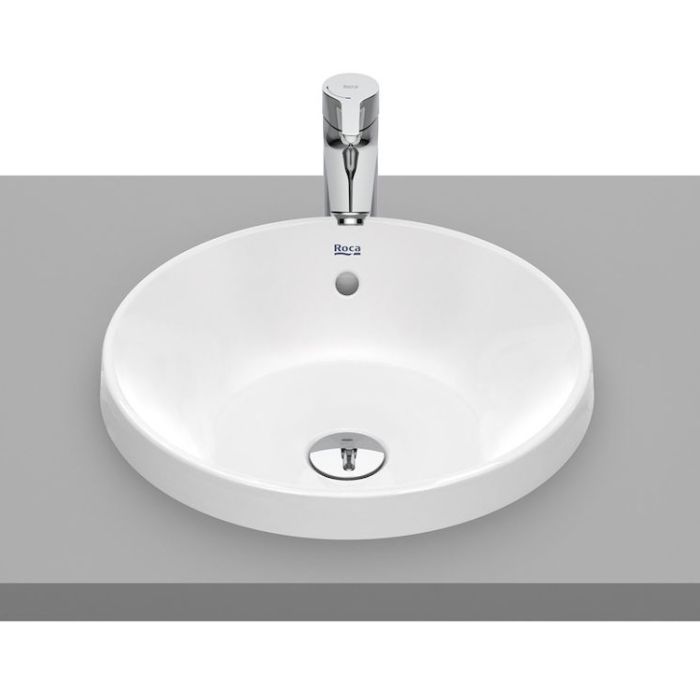 Умывальник круглый Roca GAP 39*39, встраиваемый, белый глянец