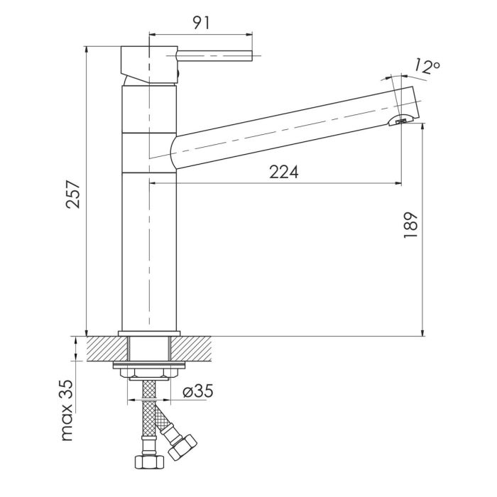 Змішувач для кухні Imprese PIVOT LSS, сталь, 40 мм
