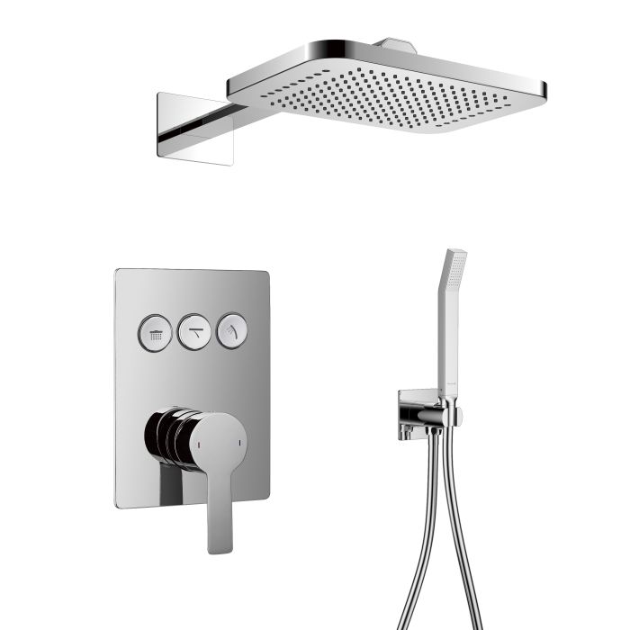 Душевая система Imprese SMART CLICK скрытого монтажа, смеситель 2 функции, форма Q, хром