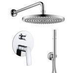 Душова система Volle прихованого монтажу, змішувач CANTE, верхній душ 255мм, хром