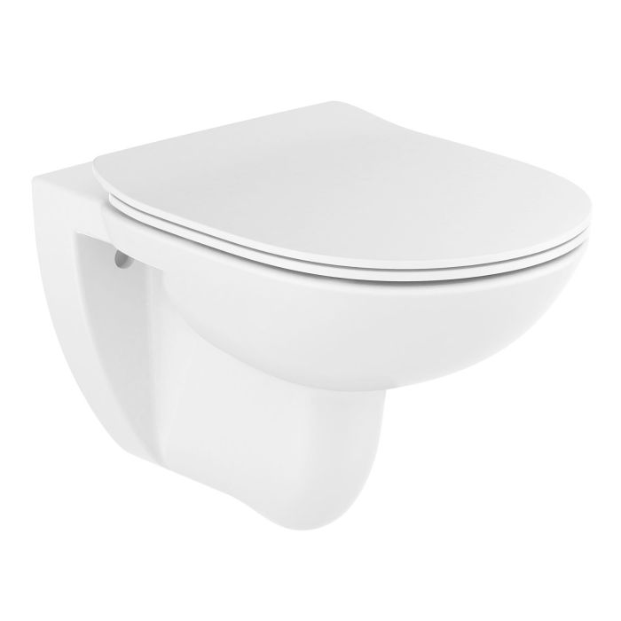 Унитаз подвесной DEBBA Round Rimless, с сиденьем Slim slow closing