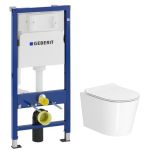 Набор инсталляционный: JESS Rimless подвесной унитаз, сиденье Slim slow-closing, Geberit DUOFIX Basic инсталляция, без клавиши