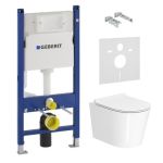 Набор инсталляционный: JESS Rimless подвесной унитаз, сиденье Slim slow-closing, Geberit Duofix инсталляция, без клавиши