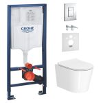 Набор инсталляционный: JESS Rimless подвесной унитаз, сиденье Slim slow-closing, GROHE RAPID SL инсталляция, клавиша хром