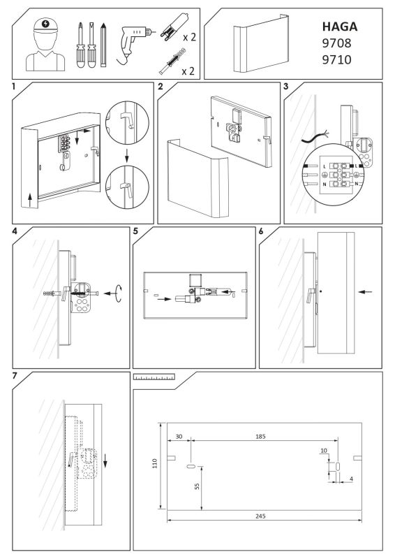Светильник настенный Nowodvorski HAGA GRAPHITE