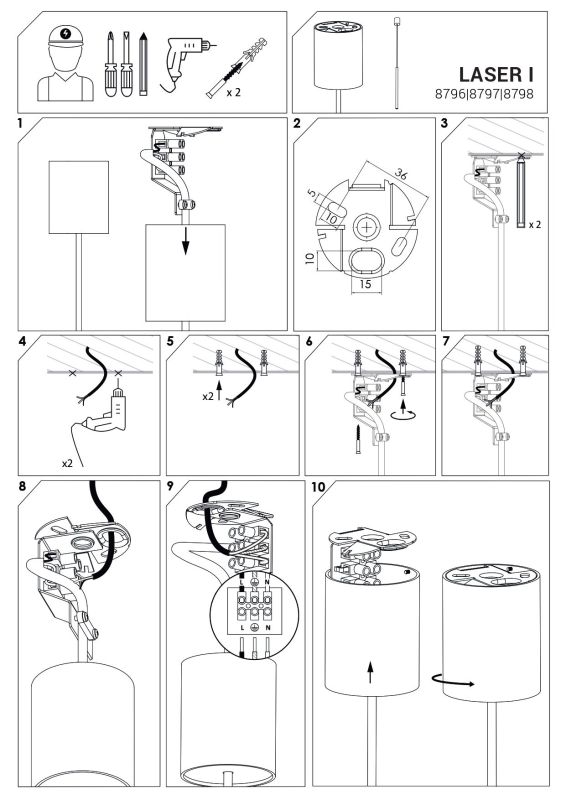 Подвесной светильник Nowodvorski LASER WHITE I