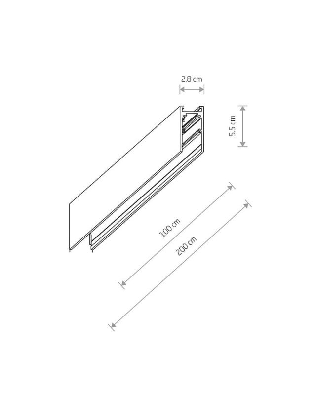 10162 Магнітний шинопровід накладний Nowodvorski LVM TRACK 1M CN