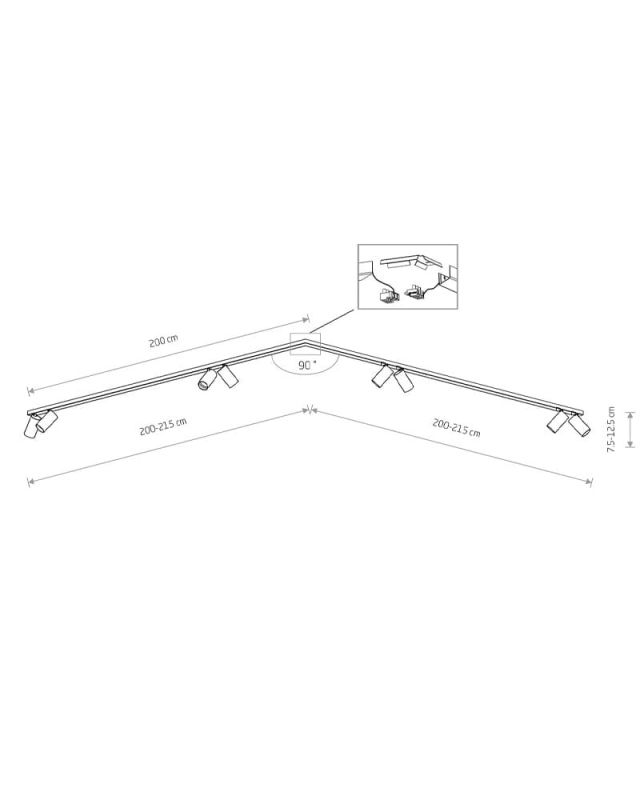 Спот світильник Nowodvorski MONO CORNER VIII 2x200, чорний